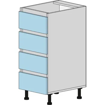 Kuchyňská skříňka Slevadoma Spodní skříňka NS-35-4NA Barva dvířek: antracit, Barva korpusu: wenge