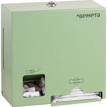 Zásobník na papírové ručníky Zásobník na tampony a vložky, nerez, zelená