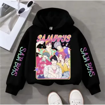 Chlapecký svetr KPop Demon Hunters (Lovkyně démonů) KPop Demon Hunters dětská mikina s potiskem (Saja Boys) Barva: černá (2DETHTMS250233), Velikost: 150