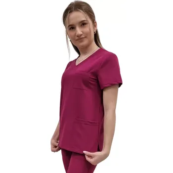 Zdravotnický oděv Dámská lékařská blůza barvy třešňové Casual Premium (XXL)