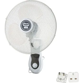 Domácí ventilátor Gorilla Oscillating Wall Fan, třírychlostní nástěnný ventilátor 40 cm
