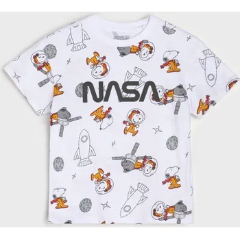 Sinsay - Bavlněné tričko Peanuts NASA - bílá - 061FC-00X - 061FC-00X-98