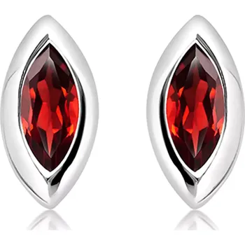 Náušnice Aurora Garnet - stříbrné náušnice s granátem