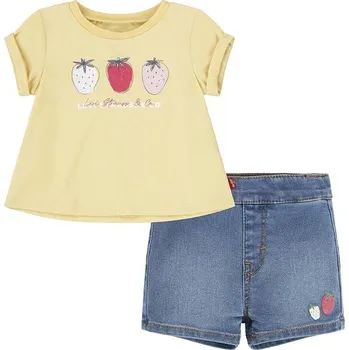 Kojenecká souprava Kojenecká sada Levi's LVG FRUITY TEE & SHORT SET 1EK061 žlutá 11X, vel. 68