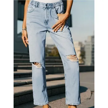 Oblečení a móda Sinsay - Vyšisované mom fit džíny - modrá - 804DB-05J - 804DB-05J-34