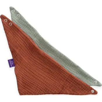 TRÄUMELAND Bandana Bib 2 ks Terrakotta & Salbei Grün