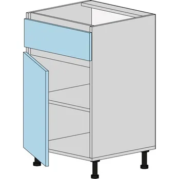 Kuchyňská skříňka Slevadoma Spodní skříňka NS-50-1NA Barva dvířek: dub kraft - bílý, Barva korpusu: šedá