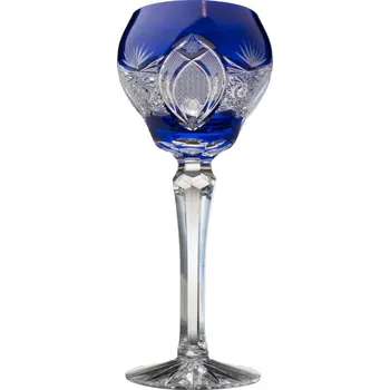 Sklenice Broušená sklenice na víno, Modrá, Glamour Crystal, 220 ml, 1 ks