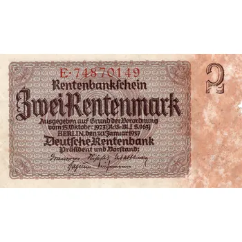 Sběratelství Německá Bankovka 2 Marky, Rok 1937, E.74870149 (2 Marky 1937)