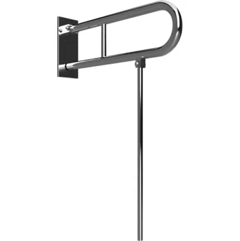 HELP: Madlo, 750 mm, ve tvaru U, sklopné, s opěrnou nohou, s krytkou, nerez, mat