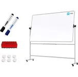 Allboards Mobilní tabule TM Idea, oboustranná, otočná, za sucha stíratelná, magnetická, 200x120 cm – řada FLEX, DMB2012