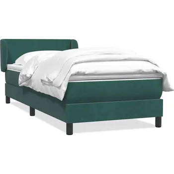 Postel vidaXL Box spring postel s matrací 80x220 cm samet [3317380] Barva: Tmavě zelená