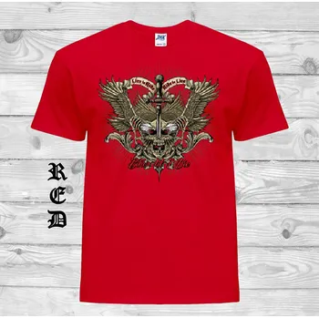 levne-bavlnene-chopper-tricko-potisk-Biker-Til-I-Die Barva: Red - červená, velikost: 5XL