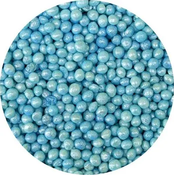 Cukrovo-rýžové perly modře perleťové 3-4mm 1kg - I LOVE CAKES | Skvělé pro Váš domácí dort