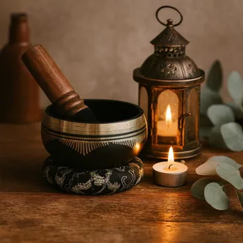 Zpívající Tibetská miska v dárkové sadě - Květ Života