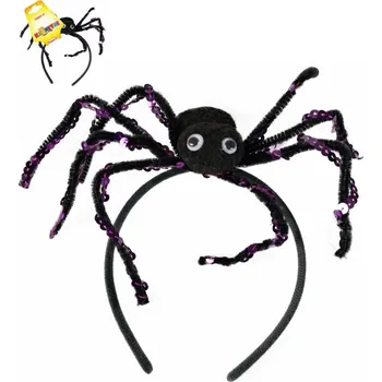 Karnevalový doplněk KARNEVAL Čelenka halloween s pavoukem (karnevalový doplněk)