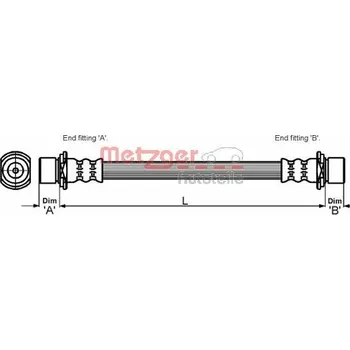 Brzdový systém Brzdová hadice METZGER 4111431