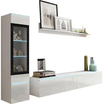 Obývací stěna P & B OBÝVACÍ STĚNA, vysoce lesklá bílá - 002778000204