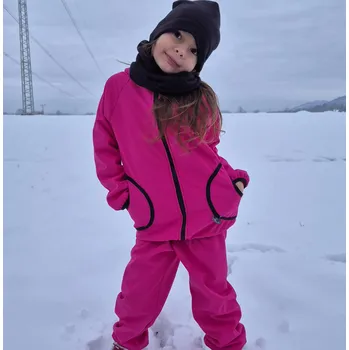 Chlapecká bunda Yháček Softshellová bunda s beránkem Yháček, Fuchsiová Velikost: 116