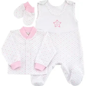 Kojenecká souprava ESITO | Souprava do porodnice 3 dílná Hvězdička Pink - růžová / 62
