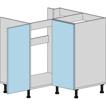 Kuchyňská skříňka Slevadoma Spodní skříňka E-U1-NM MDF Barva dvířek: bílá - struktura, Barva korpusu: dub tacho, Sklo: krizet