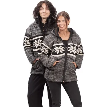 Pletená bunda HIMALAYAN šedo-bílá I. L