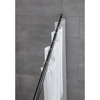 Tyč na sprchový závěs Teleskopická sprchová tyč černá 220 cm KLEINE WOLKE