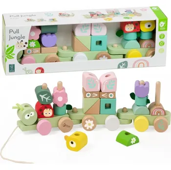 Dřevěná hračka Classic World Montessori dřevěný vláček housenka Maxi