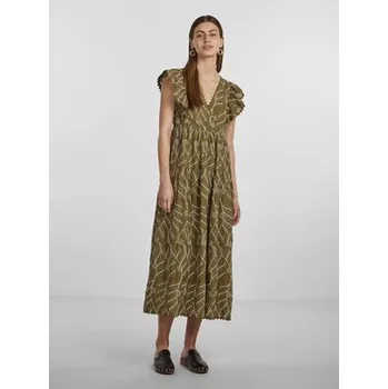 Dámské šaty YAS Každodenní šaty 26030117 Zelená Regular Fit XS