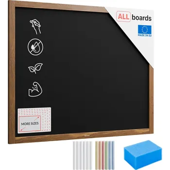 Allboards, Tabule černá křídová v dřevěném rámu 100x80 cm, TB108
