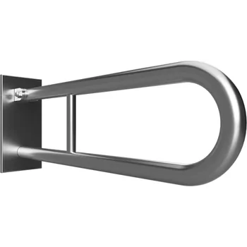 Madlo do koupelny HELP: Madlo, 850 mm, ve tvaru U, sklopné, s krytkou, nerez, mat