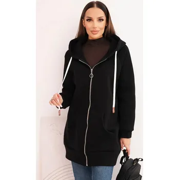 Dámská mikina Fashionweek Zateplená dámská mikina s kapucí a zipem K25486 Barva: Černá, Velikost: Universal