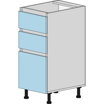 Kuchyňská linka Slevadoma Spodní skříňka NS-35-3NA Barva dvířek: wenge, Barva korpusu: wenge