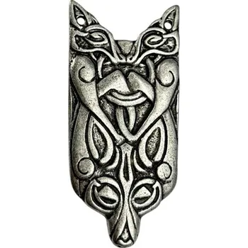 Náhrdelník Drakkaria VLK FENRIR Borre styl - opaskové nákončí zinek, starostříbro