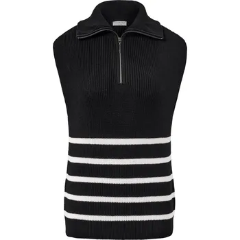 Dámský svetr 675252 - Tchibo - Svetr troyer bez rukávů - pro ženy - vel. S 36/38 - barva: černá/s proužky