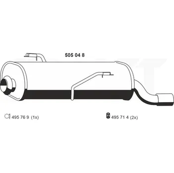 Tlumič výfuku Zadní tlumič výfuku ERNST 505048