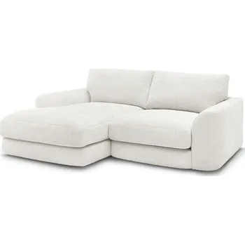 Pohovka Bílá žinylková rohová pohovka (levý roh/s lenoškou) Leonore – Bobochic Paris ID_1825538