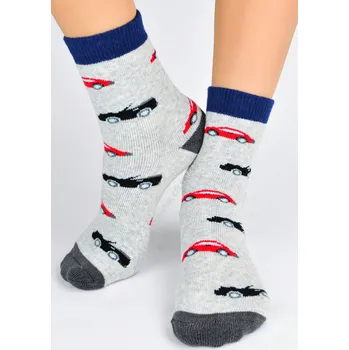 NOVITI Zimní ponožky N-SF003-B03-auta Barva: sivá, Velikost: 31-34(21-23)