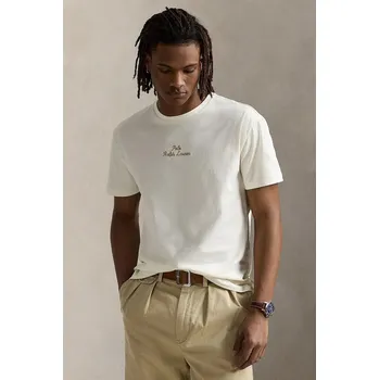 Bavlněné tričko Polo Ralph Lauren 710936585 béžová 01X, vel. M
