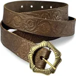 Drakkaria ALBION zdobený kožený pásek hnědý