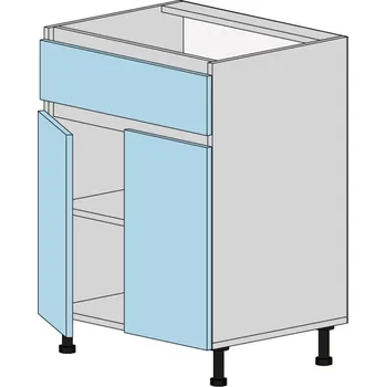 Kuchyňská skříňka Slevadoma Spodní skříňka NS-60-1NA Barva dvířek: dub kraft - bílý, Barva korpusu: dub tacho