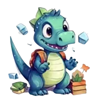 Nášivka Nažehlovací obrázek - dinosaurus s batohem II (8,3 x 9,0 cm)