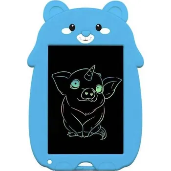 Magnetická kreslící tabulka LCD kreslicí tabulka 9” – dětský psací tablet se zvířecím motivem, světle modrý