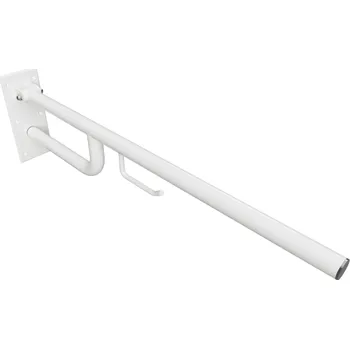 Madlo do koupelny HELP: Madlo, 850 mm, s držákem TP, sklopné, bez krytky, bílá