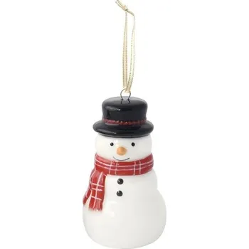 Vánoční ozdoba Vánoční porcelánová ozdoba vánoční motivy Christmas Decorations 1ks, Easy Life - Sněhulák