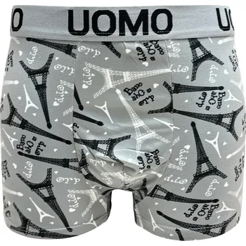 Pánské kraťasy Pánské bavlněné boxer šortky šedé D5109 Velikost: 3XL