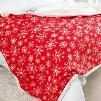 deka B.E.S. Petrovice Beránková deka Buffalo Vločky 150 x 200 cm červená