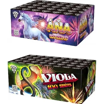 Zábavní pyrotechnika Viola 100 ran + Áňa 150 ran Multikalib
