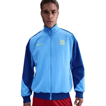Pánská casual bunda Pánská prezentační bunda Nike FC Barcelona 25/26 Strike Anthem modrá