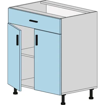 Kuchyňská linka Slevadoma Spodní skříňka E-70-1NA MDF Barva dvířek: dub tacho, Barva korpusu: wenge, Sklo: matné